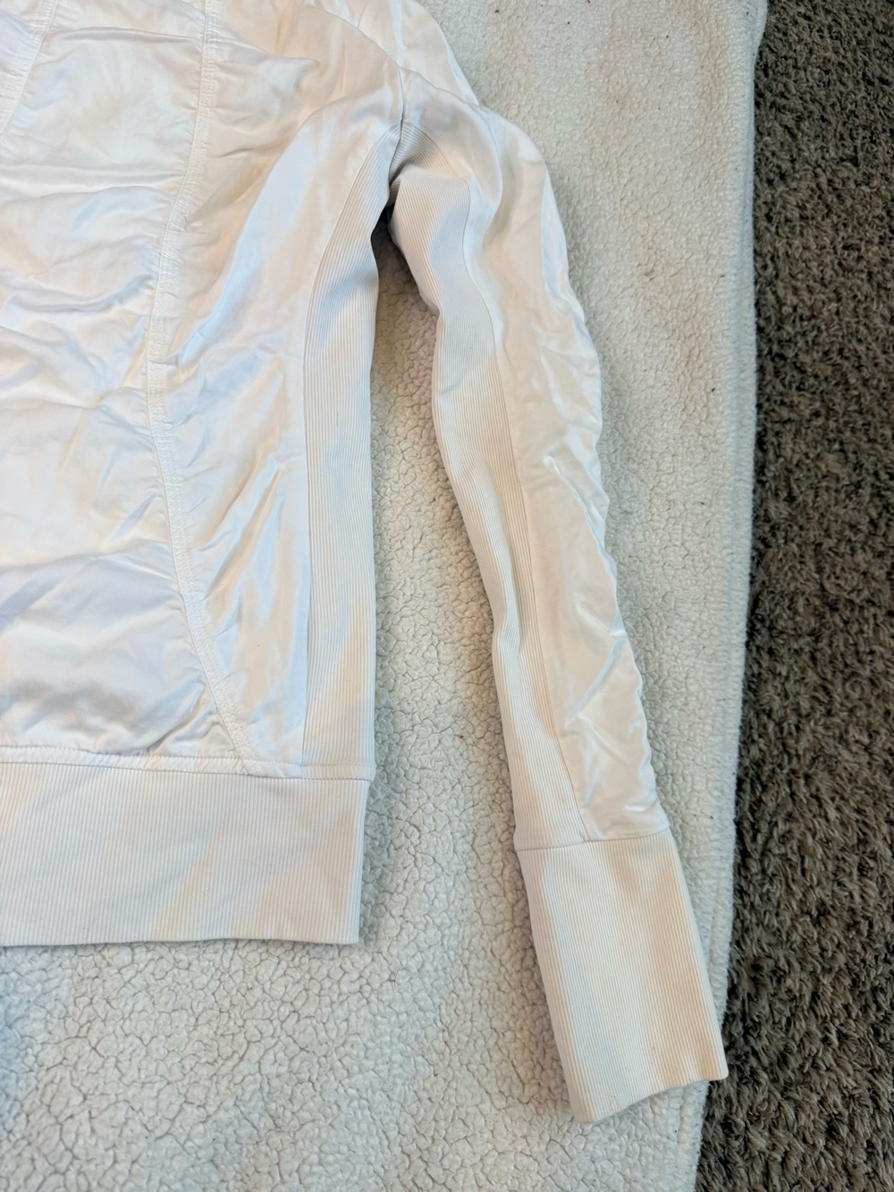 Lululemon Raja Jacket White Size 4 Reversible Ruched Full Zip - Picture 11 of 12